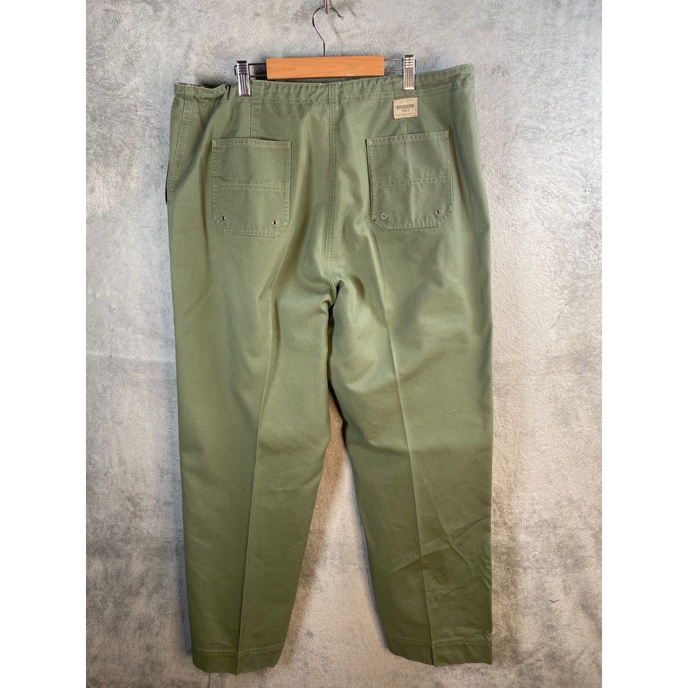 Lauren Ralph Lauren Straight Leg Pants Women 16 Olive Green Drawstring Cotton - Picture 3 of 5